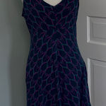 The North Face  Blue Geometric Racer Back Active Dress Built in Bra Medium Photo 0