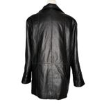 wilson's leather Wilson's Genuine Leather Women's Blazer Jacket Size XS Black Pockets Long Length Photo 4