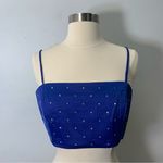 House of Harlow 1960 rhinestones crop top blue size M Photo 0