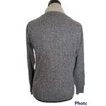 Gap  Womens Sweater Size XS  Ribbed Neckline Gray Slit Crew Brooklyn Black Sand Photo 5