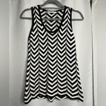 Trina Turk Black and White Chevron Knit Tank Top Small Photo 5