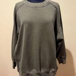 Aerie Olive Green washed crew neck oversized Cozy sweatshirt M Photo 0