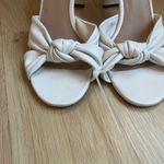 Veronica Beard Ganita Knotted Leather Slide Sandals, White/Cream Photo 5