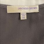 Lavender Brown Gray Silk V-Neck Blouse Top Womens Size Extra Small Minimalist Photo 1