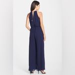 Vince Camuto Navy Blouson Halter Gold Choker Jumpsuit 4 Photo 2