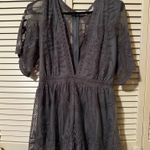 Dainty Hooligan  Romper Plunging Periwinkle Blue Neckline Lace Photo 0