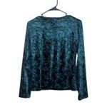Petite Sophisticate Vintage  Green Velvet Semi‎ Sheer long Sleeve Top Size S Photo 5