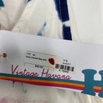 Vintage Havana  Ivory White Blue Tie Dye Crochet Flag Tank Top Women's Size Small Photo 6