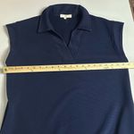 Entro  Women’s Classic Navy Side Zip V-Neck Ribbed Relaxed Dress Size Small Photo 6