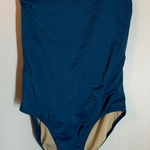 J.Crew  One Piece Swimsuit Optional Strap Or Strapless Aqua Turquoise Blue Sz 12 Photo 0