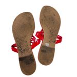 Tory Burch Red Rainbow Patent Leather Miller Sandals Logo Medallion Size 7 Photo 3