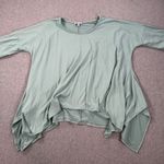 White Birch Handkerchief Hem Tunic Top Women's Medium Green Short Sleeve Photo 0