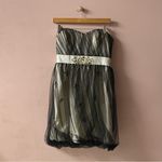 Phoebe Couture  Bejeweled Tulle Overlay Strapless Formal Mini Dress NWT Size 8 Photo 13