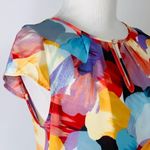 Milano Colorful Watercolor Short Sleeve Casual Vibrant Lightweight Top S Yellow Photo 8