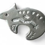 Pin Brooch Vintage Spirit Bear Native American Silver 1" Navajo Western Etched Photo 0