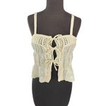 ZARA  Mixed Knit Top w/ Ties Eyelet Cami Tank Boho Cream White Women's Size Small Photo 5