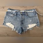 We The Free Free People Denim Blue Distressed Women's Shorts 🩳 Photo 2