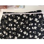 Old Navy  Women's Linen Wrap‎ Mini Skirt Black Floral Print Size L Photo 8