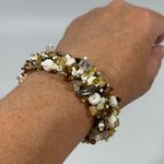 Neutral Brown Beaded Magnetic Closure Bracelet Photo 6