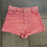 ZARA Pink and White Tweed Shorts Photo 1