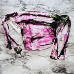 Lucky Brand NWT Tie Dye Pink Brown Side Ties Bikini Bottom Women Sm Beach Pool Photo 1