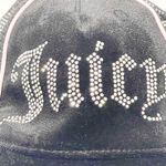 Juicy Couture  Black Velvet Silver Rhinestone Tricker Adjustable Hat Y2K Photo 1
