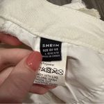 SheIn  White and Tan High Rise Jean Shorts Photo 4