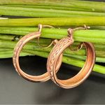 STS KARIS Basket Weave Knot Design Rose Gold Plated Hoop Earrings 10g. Pink Photo 1
