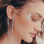 Free People Judy Pearl Ear Chain NWT Rhinestones & Pearls Ear Cuff Ear Party Photo 2