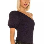 Majorelle Marcelo Top Midnight Purple One Shoulder Puff Sleeve Star Size S Photo 1