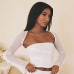 Princess Polly MAXTON RUFFLE TOP IVORY Photo 0