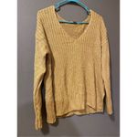Cozy Casual  Gold V Neck Knit Sweater Size Small/Medium Photo 2