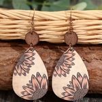 Bohemian Sunflower Droplet Earrings Photo 3