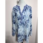 Zac and Rachel  Women's Long Sleeve Printed Tunic Size L Blue V Neck Photo 5