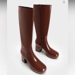Charles and Keith  Patent Platform Knee High Boots Photo 2