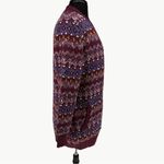 L.L.Bean 100% Cotton Ragg Sweater Open Cardigan | Sz Medium | Fair Isle Maroon Photo 5