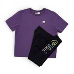 FILA  Purple & Black Shirt and Crop Legging Set Size Medium Photo 10