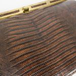 Vintage 50s Roos Atkins Brown Lizard Handbag Photo 9