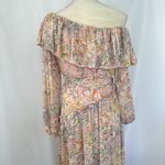 Revolve ASTR the Label Kaylani Dress In Pink Multi Floral Off Shoulder Ruffle XS Photo 9