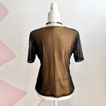 Black Mesh Floral‎ Top, Y2K 2000s Indie Sleaze Gothic Coquette Large Photo 1