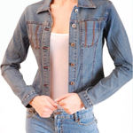 Denim Jean Jacket Vinatge Western SMALL BLUE Women's Stitched Access AC Photo 0