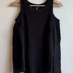 Free People Sunrise Cold Shoulder Waffle Knit Sweater in Black Size XS Photo 0