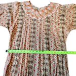 Vintage Indian Block Print Embroidered Neckline Cotton Kaftan Dress Yellow Size undefined Photo 0
