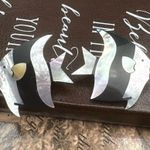 Vintage 80s Mother of Pearl Fish Earrings Black Photo 0