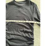 Madewell  Woman Side Gather Long Sleeve Top in Black Crewneck T-shirt Size XS Photo 5