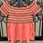 Taylor & Sage  Orange smocked crop top Photo 2