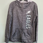 NFL Philadelphia Eagles Gray Marled  Team Apparel Full Zip Hoodie Sz L Photo 0