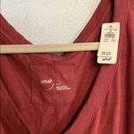 Aerie  Oversized V-Neck Boyfriend T-Shirt Size Small Maroon Burgundy Red Photo 2