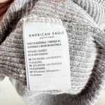 American Eagle  Women’s XL Grey Ribbed‎ Long Sleeve Henley Classic Cozy Oversized Photo 6