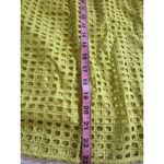 Loft  Womens Skirt  Neon Yellow A Line Pleated With Windowpane Overlay Size 4 Photo 3